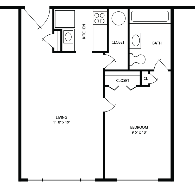 Frostburg Village One-Bedroom Floorplan