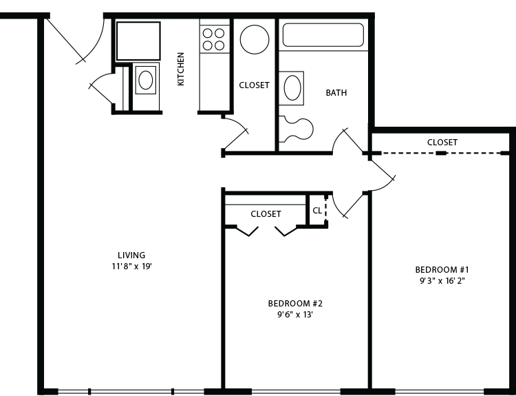 Frostburg Village Two-Bedroom Floorplan